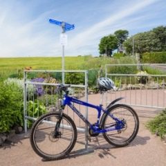 Coastal cycle path at Easthaven, Angus, Scotland