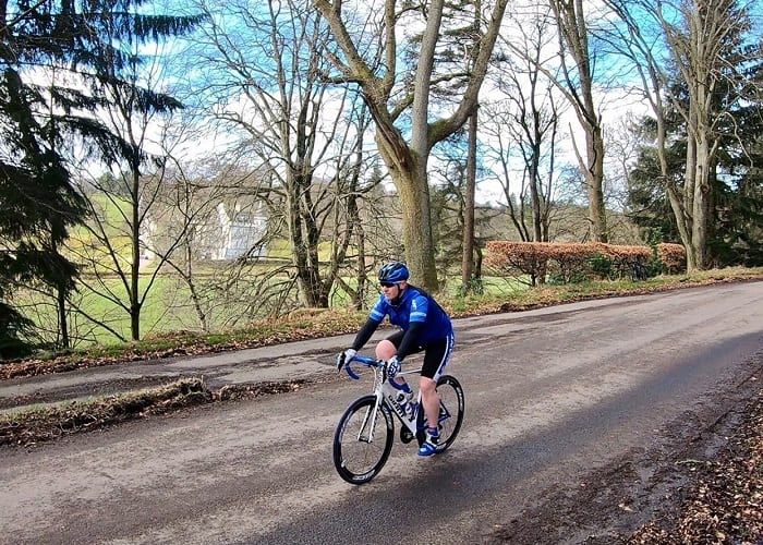 Cyclist at Cortachy Castle