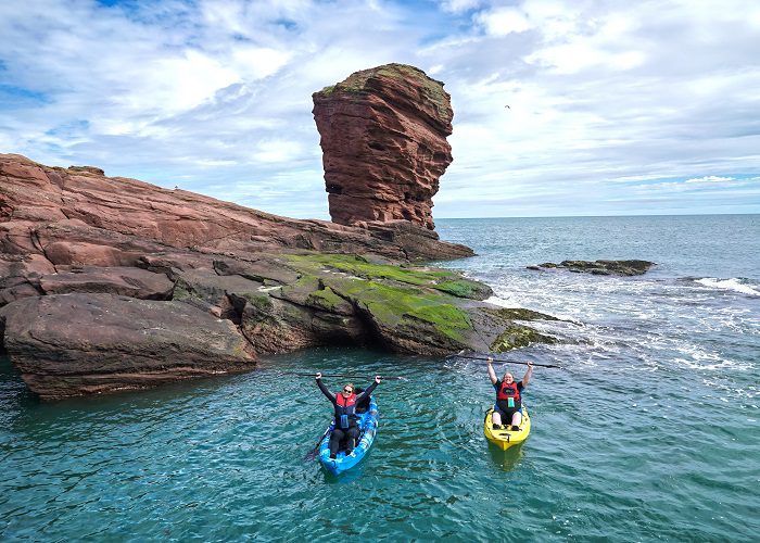 Kayaking at Arbroath Cliffs